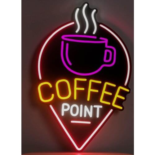 Led Neon Coffee Lighting Sign Acrylic Letters Wall Decoration