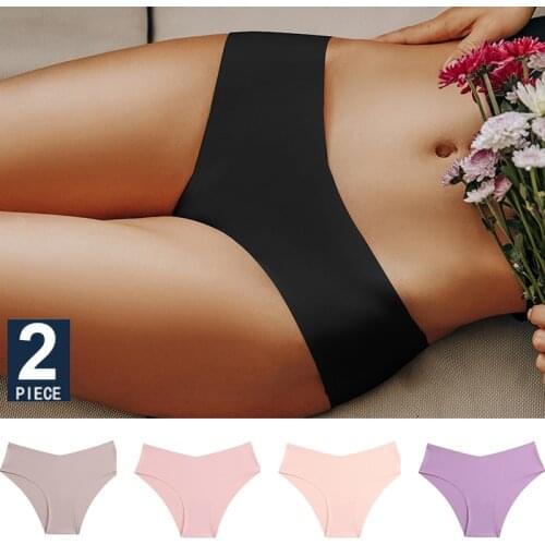 FINETOO 2PCS/Set Women Seamless Panties Lingerie M-XXL Breathable Woman Underwear Sexy Femme Underpants Girls Panty Plus Size