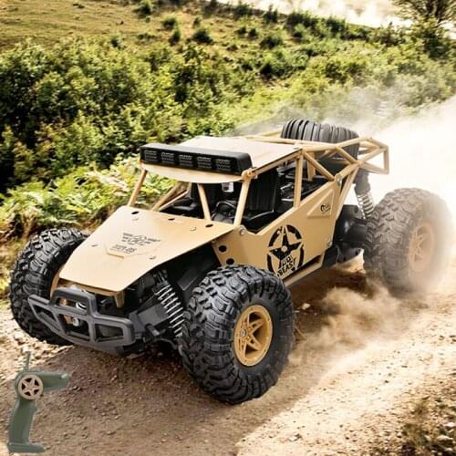 Outside Electric RC Truck Model 1:16 2.4G Alloy Body All Terrain High Speed Off Road Military Truck Model Boy Gift