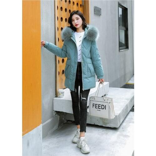 Hooded Winter Jacket Women 2021 New Autumn Coats Korean Style Fashion Casual Cotton Fur Collar Coats Female Elegant Y329