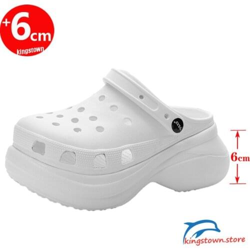 Platform Sandals Women Slippers Summer Thick-soled Increased Non-slip High-heeled Holes Shoes Beach Shoes Insole 6cm