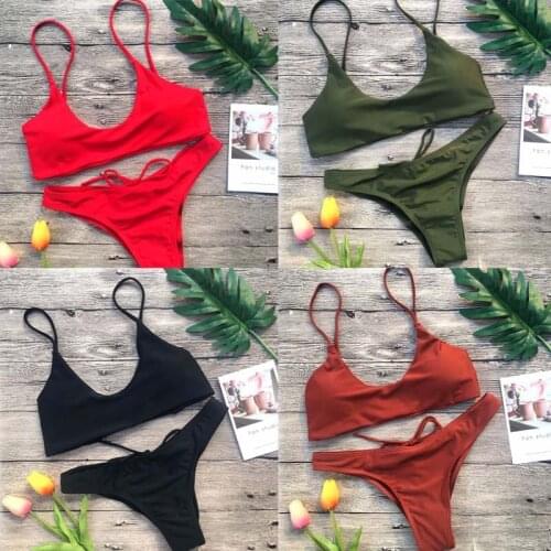 Swimsuit Woman 2019 Bandage Bikini Thong Woman Swimwear Female Push Up Biquini Sexy Bikinis Beachwear Bath Suits Girls Swimsuit