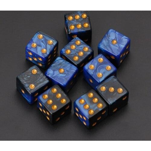 10pcs 15mm Multicolor Acrylic Cube Dice Beads Six Sides Portable Table Games Toy