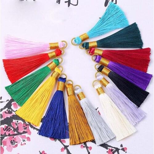 10pcs/lot 8cm Length Cotton Silk Tassels Fringe For Earrings Charm Trim Pendant DIY Jewelry Making Sewing Craft Handmade Decor