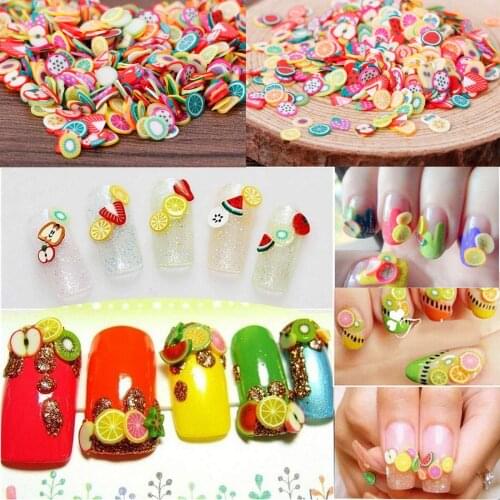 10000 Pcs Cute 3D Polymer Slices Fruit Slices DIY Nail Art Slime Supplies Nail Art Fruit Flowers Feather DIY Design Cane Slices