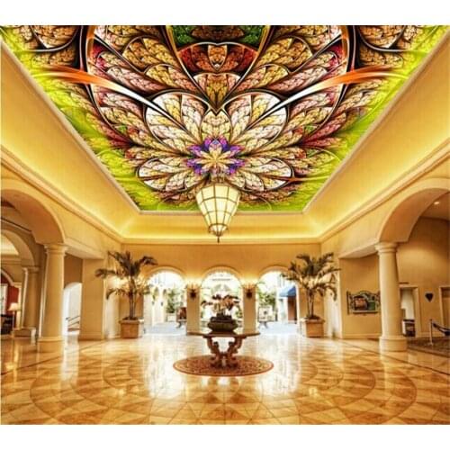 Beibehang fashion abstract gorgeous ceiling European mural Custom Large 3D Ceiling Wallpaper papel de parede 3d wallpaper