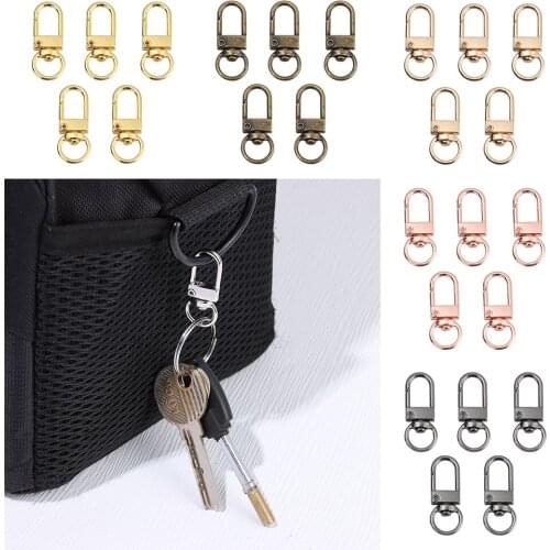 5Pcs/Set Rotating Dog Buckle Zinc Alloy Bag Hook Buckles Key Ring Chain Universal Buckle DIY Hardware Accessories