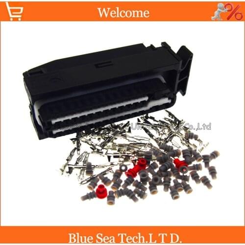 52 Pin 1J0 906 380 B female auto ECU control system connector, Engine / transmission computer plug for VW Audi etc