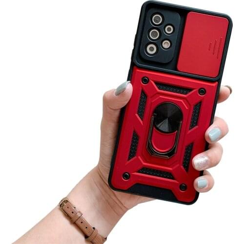 Armor Sliding Window Push Pull Camera Lens TPU PC Phone Case For Samsung Galaxy S30/S21 Kickstand Phone Case For Samsung S21