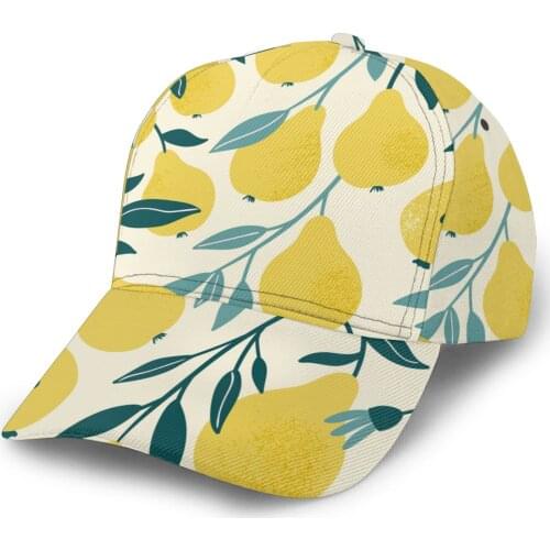 Yellow Pear Fruit And Leaves Baseball Cap women men snapback caps Classic Style hat Casual Sport Outdoor cap