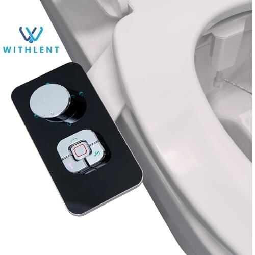 WITHLENT Bidet Toilet Seat Shower Two Nozzles Self Cleaning Non Electric Shattaf Sprayer Anus Anul Bottom Washing Faucet Water
