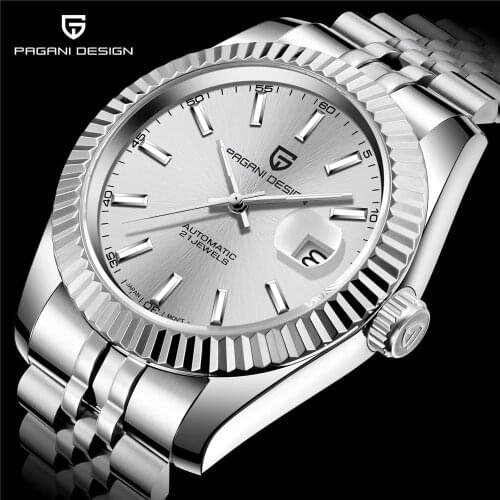 PAGANI DESIGN Automatic Mens Watches Top Brand Sapphire Glass Stainless Steel 100M Waterproof Mechanical Watches Business Men