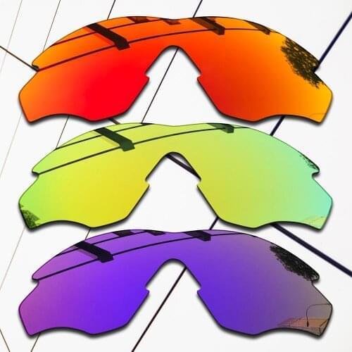 E.O.S 3 Pieces Fire Red & Purple & 24K Gold Polarized Replacement Lenses for Oakley M2 Frame XL OO9343 Sunglasses