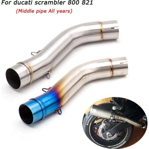 50.8mm Motorcycle Stainless Steel Middle Link Pipe Exhaust Muffler Pipe For Ducati Scrambler 800 821