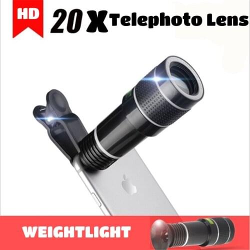 LS Phone Camera Lens Universal Clip 20X Zoom HD Cell Phone Telescope Lens For Phone External Telescope Phone Accessories Kits