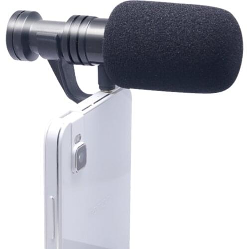 Mcoplus VM-P01 3.5mm Audio Mobile Phone Microphone Video Mic For iPhone Samsung Smartphone with Wind Muff Rotated Phone Stand