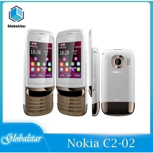 Nokia C2-02 Refurbished mobile phones Unlocked Original C2-02 Unlocked Nokia C2-02 single sim card 1year warranty refurbished