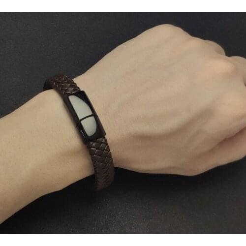 Genuine Leather Bracelet Fashion Male Bangles Simple Style