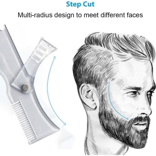 New Arrivals Men Beard Shaping Styling Template Comb Transparent Mens Beards Combs Beauty Tool for Hair Beard Trim Templates