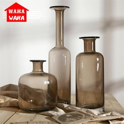 Transparent Handicraft Vase Tabletop Glass Vase Hydroponics Plant Flowers Dried Flowers Vase Home Furnishings Decoration Gift