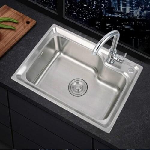 304 stainless steel sink single sink kitchen sink sink single basin thickened sink large single slot set WF907250