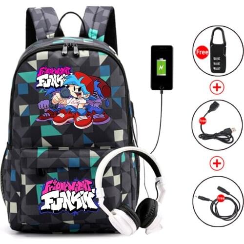 Backpack With USB Charging Laptop Backpack School Bags for Teenage Girls 2021 Styles Anime Bookbag