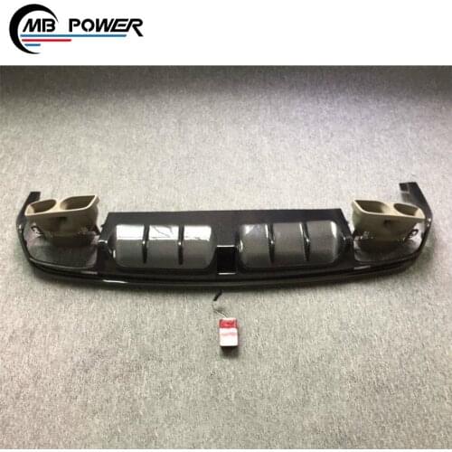 S CLASS w222 s63 s65 B style carbon finber diffuser with muffler tips for Orginal S63 S65 rear spoiler and exhaust pipes