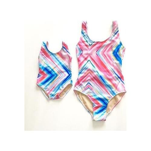 Family Matching Swimwear Beach Bath Swimsuits Colorful Look Bikini Mommy and Me Mom and Daughter Matching Dresses Outfits