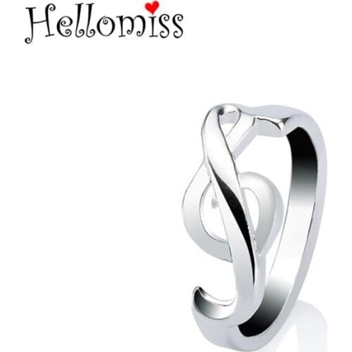 Silver Rings for Women Music Note Ring Silver 925 Jewelry Party Accessories Women Best Gifts for Girls Anillos Femme Bijoux