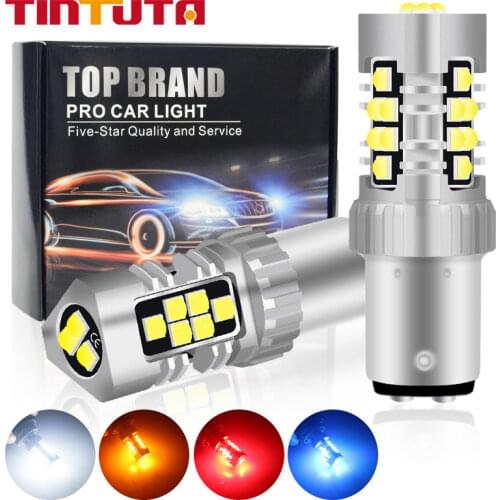 TINTUTA 1PC CANBUS BAY15D LED 1157 LED P21/5W 3030 21LED Turn Brake Backup Light 12V Car Tail Bulb Brake Lights Reverse Lamp