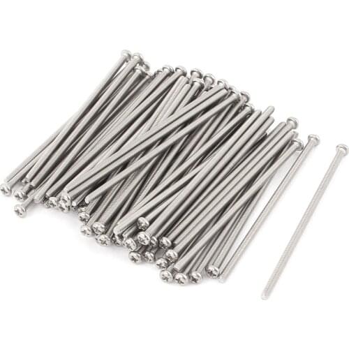 New Top Sale 60Pcs/lot M3 x 80mm 304 Stainless Steel Crosshead Phillips Round/Pan Head Screws Bolt Silver Tone