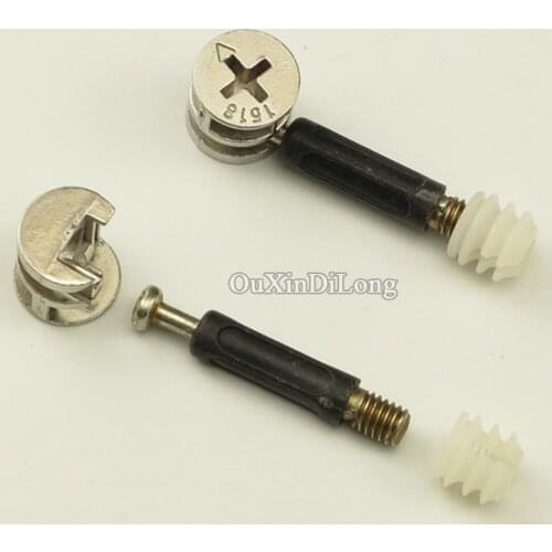 100Sets 3 in 1 Furniture Connecting Nut & Bolt Sets Cam Connector Eccentric Wheel Screws Assembly Cabinet Furniture Fittings