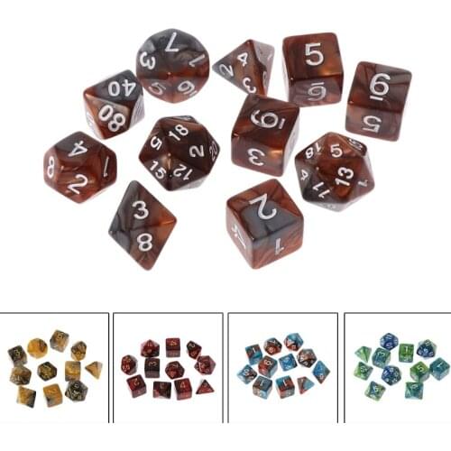 11Pcs D4 D6 D8 D10 D12 D20 Sided Dices For RPG Set