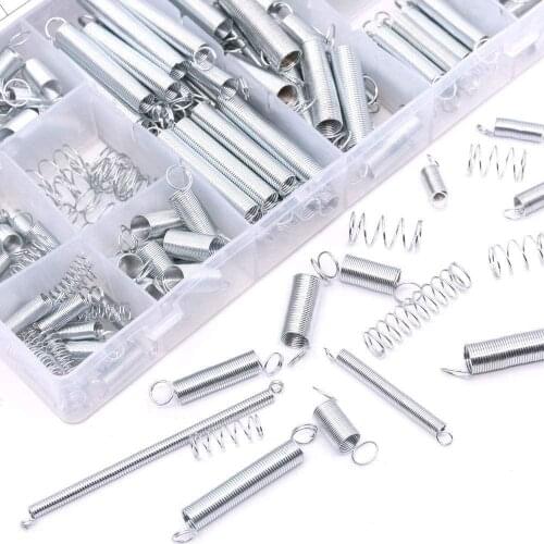 200pcs Stainless Steel Dual Hook Springs Extension Compression Springs Repair Tool Assortment Kit DIY