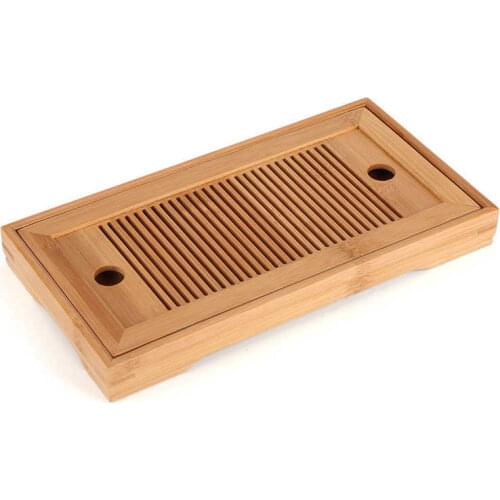 27x14x3cm Bamboo Tea Tray Chinese kung fu Tea Mini Serving Table for Teahouse Home Office Tea Ceremony