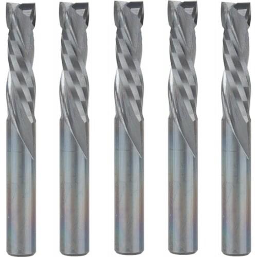 5PCS Up Down Cut 6MMx25MM- 2 Flutes Solid Carbide CNC End mill Bit Compression Cutter,Tungsten End Milling woodworking Tools