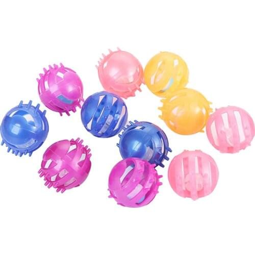 6PCS Ball Cat Toy Funny Colorful Cat Ball Bell Interactive Pet Kitten Scratch Plastic Ball Training Toys Pet Supplies Gatos