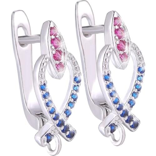 Juya DIY Bridal Shvenzy Supplies Earwire Earring Hook Clasp Accessories For Handmade Crystal Agate Charms Dangle Earrings Making
