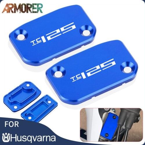 For Husqvarna TC125 TC 125 Motorcycle CNC Aluminum Front Brake Reservoir Fluid Tank Cover Cap Accessories 2021 2022