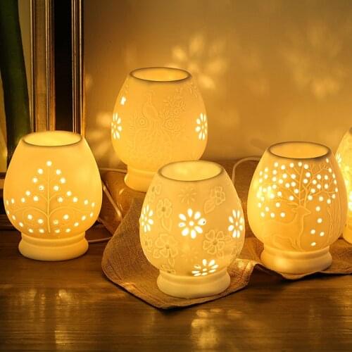 Incense Burner Aroma Lamp Ceramic Oil Warmer Vaper Smoke Vase Shape Humidifier Incienso Yoga Plate Quemador Room-decor AC50IB