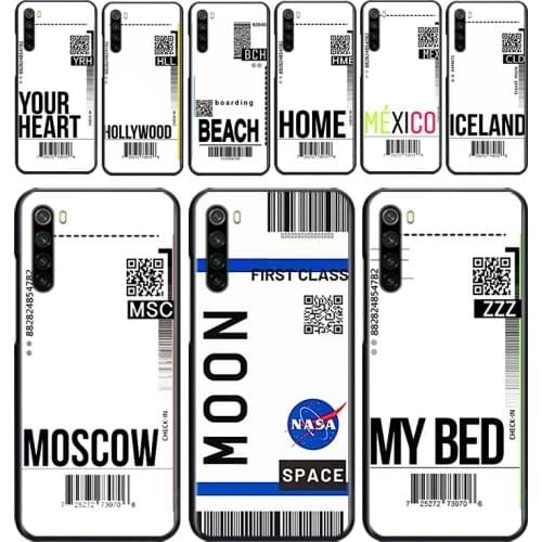 Air Ticket Travel for OPPO Reno 2 Z 2Z 2F 3 4 Pro 4G 5G ACE 10X ZOOM F7 A5 A9 2020 Silicone Soft Black Phone Case