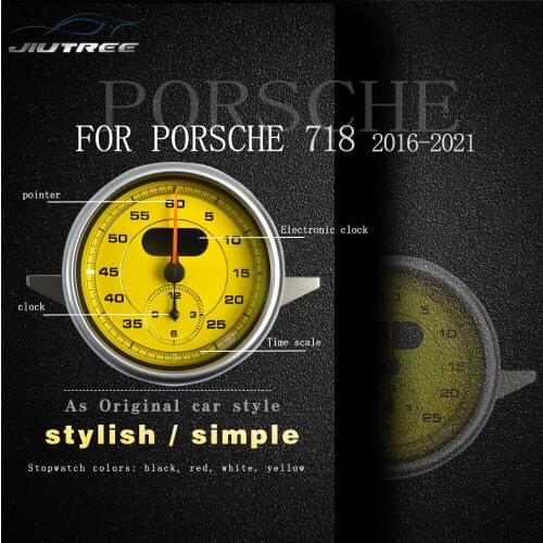 For Porsche 718 2016-2021 Dashboard Interior Compass Time Electronic Instrument Clock Car Stopwatch