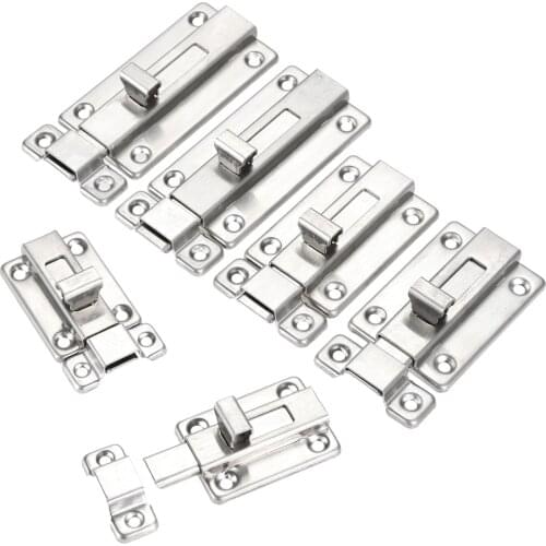 DRELD 2pcs Stainless Steel Door Latches Buckles Sliding Lock Barrel Bolt Security Anti-Theft Door Bolts Hardware 2/3/4 inch