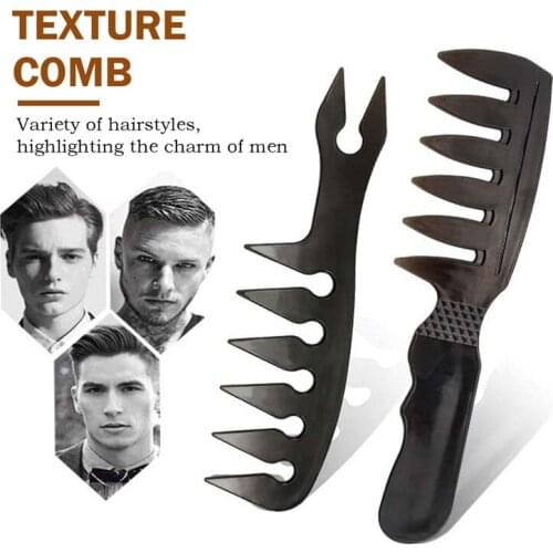 Double Side Tooth Combs Fish Bone Shape Hair Brush Barber Hair Dyeing Cutting Coloring Brush Man Hairstyling Tool