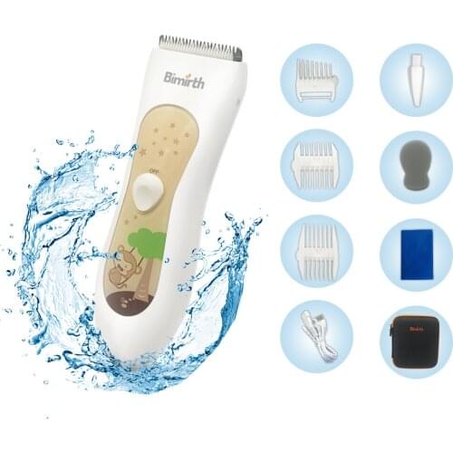 Bimirth Baby Electric Hair Clipper Easy Operation Waterproof with USB Quiet Rechargeable for Toddlers Children Kids