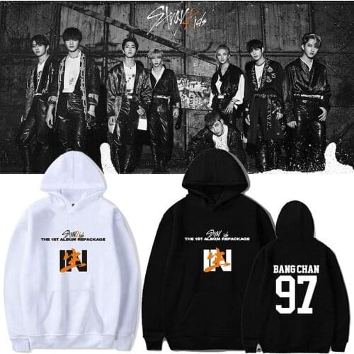 1 pcs Stray Kids Fleece Plush Hoodies New Album IN LIVE Clothes Felix Bnag Chan Lee Know for Winter Gifts