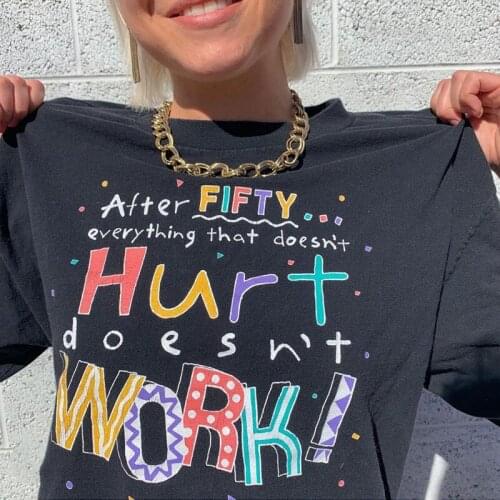 Calelinka Rainbow Letters Saying Printed Tshirt For Women Black Cotton Short Sleeve Graphic Tees Vintage Ins Fashion Cotton Top