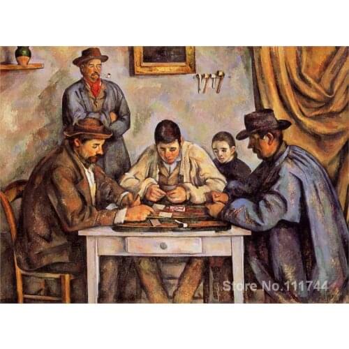 Oil painting Portrait The Card Players Detailed by Paul Cezanne art for sale Hand painted High quality