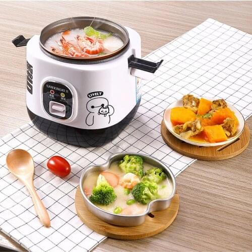 Kbxstart Mini Rice Cooker Household Insulation Food Warmer Multifunctional Lunch Box Dormitory Electric Stew Pan 1.2L / 1.8L