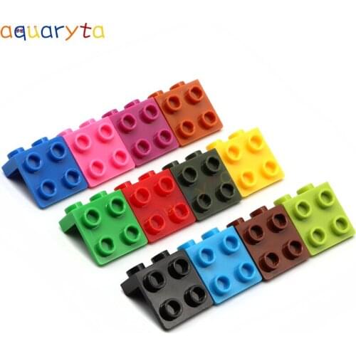 Aquaryta 50pcs Bracket 1x2 - 2x2 Right Angle Building Block Moc Part Compatible with 44728 DIY Enlighten Bricks Toys for Teens
